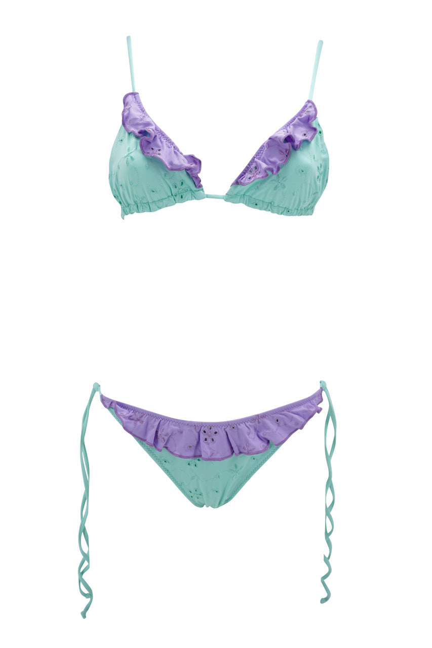 Bikini Triangolo in Sangallo / Verde - Ideal Moda