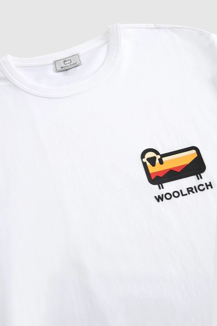 T-Shirt Woolrich con Logo Sheep / Bianco - Ideal Moda