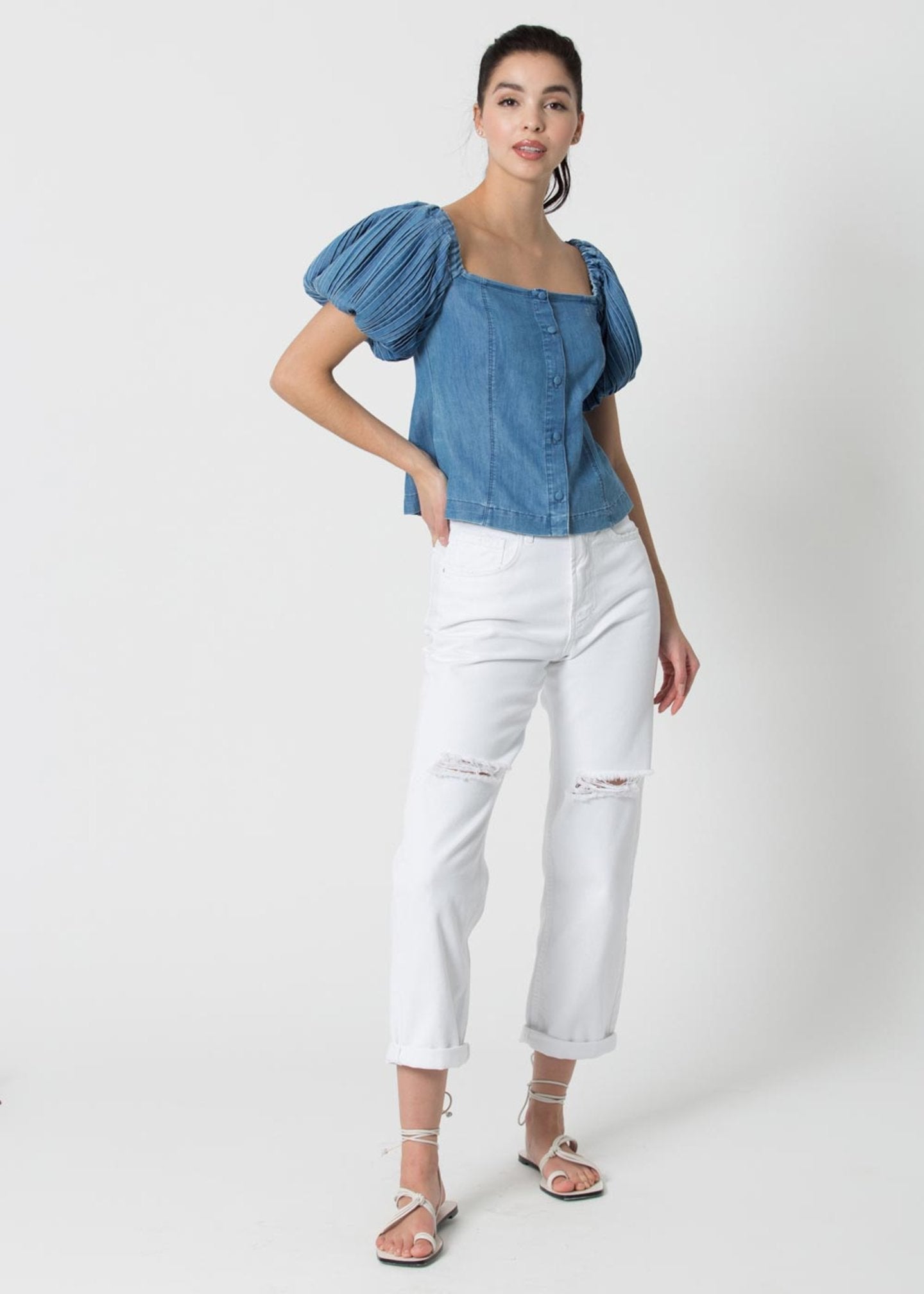 Jeans Kocca con Strappi / Bianco - Ideal Moda