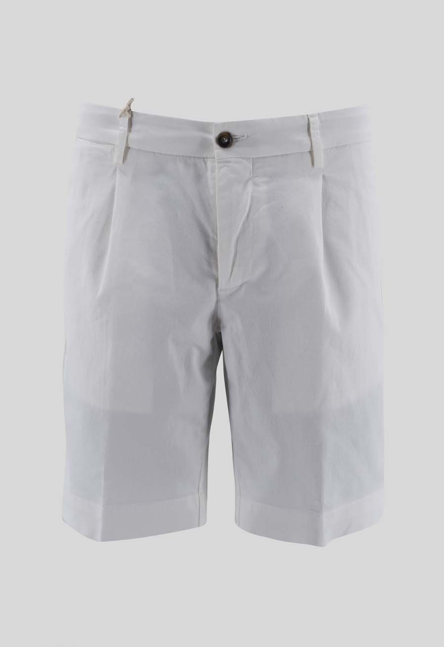 Pantaloncino in Cotone con Piping / Bianco - Ideal Moda