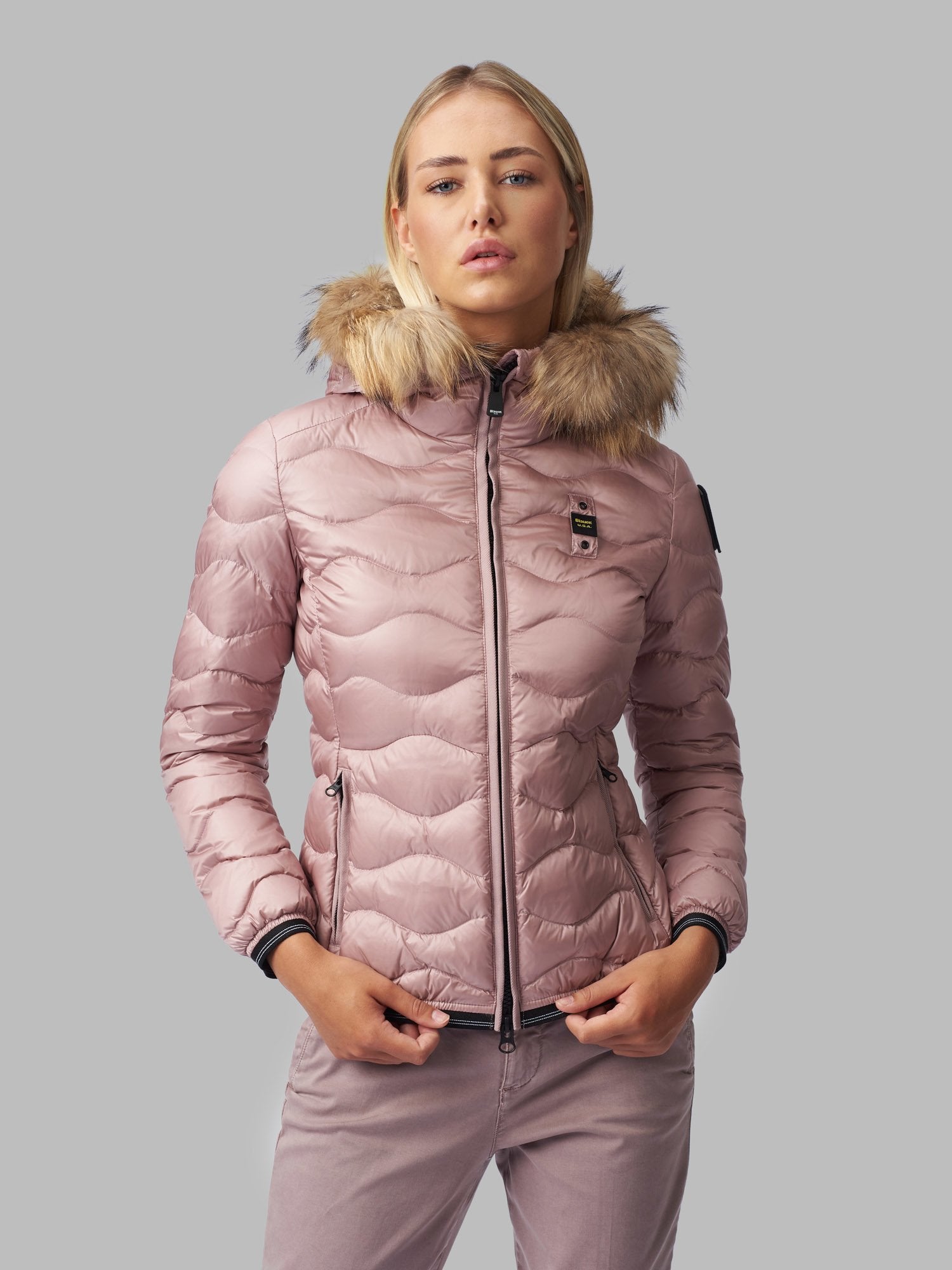 Giubbino con Motivo ad Onde Blauer / Rosa - Ideal Moda