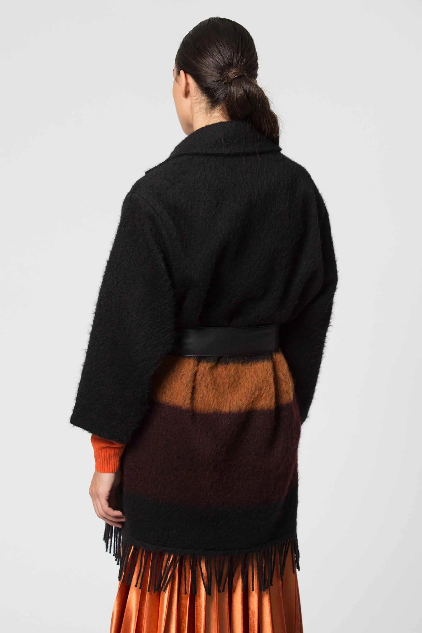 Cappotto con Frange Kocca / Nero - Ideal Moda