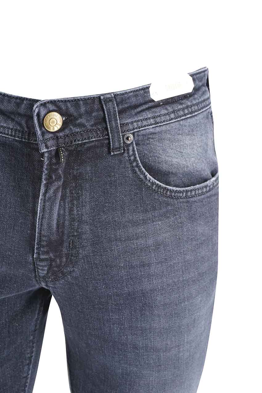 Jeans Scuro Slim Fit Briglia / Grigio - Ideal Moda