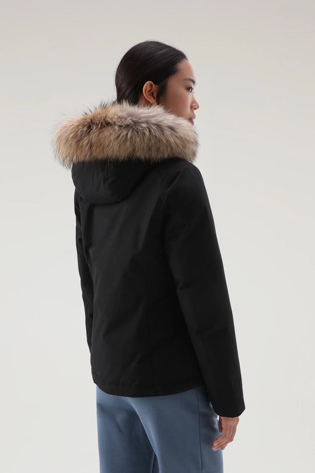 Arctic Parka Corto con Pelliccia Woolrich / Nero - Ideal Moda