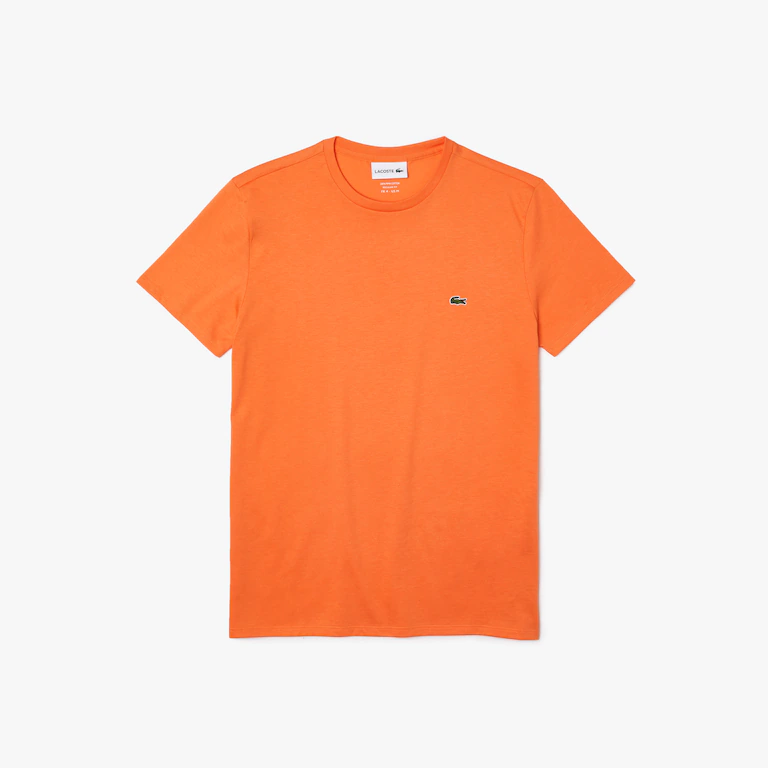 T-Shirt Lacoste in Pima Cotton / Arancione - Ideal Moda