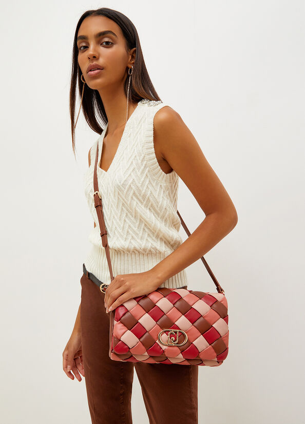 Borsa a Tracolla Intrecciata Liu Jo / Rosso - Ideal Moda