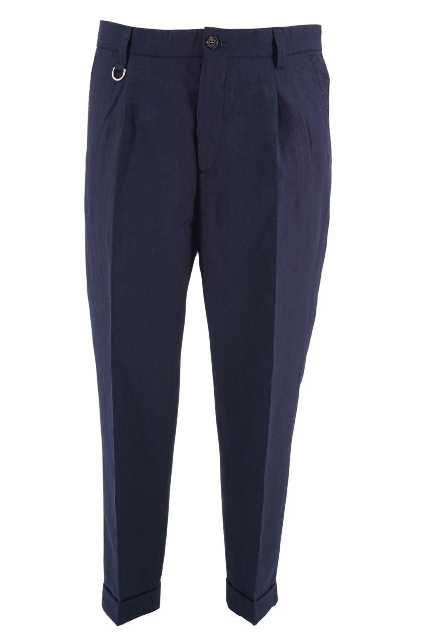 Pantalone Paolo Pecora in Lino / Blu - Ideal Moda