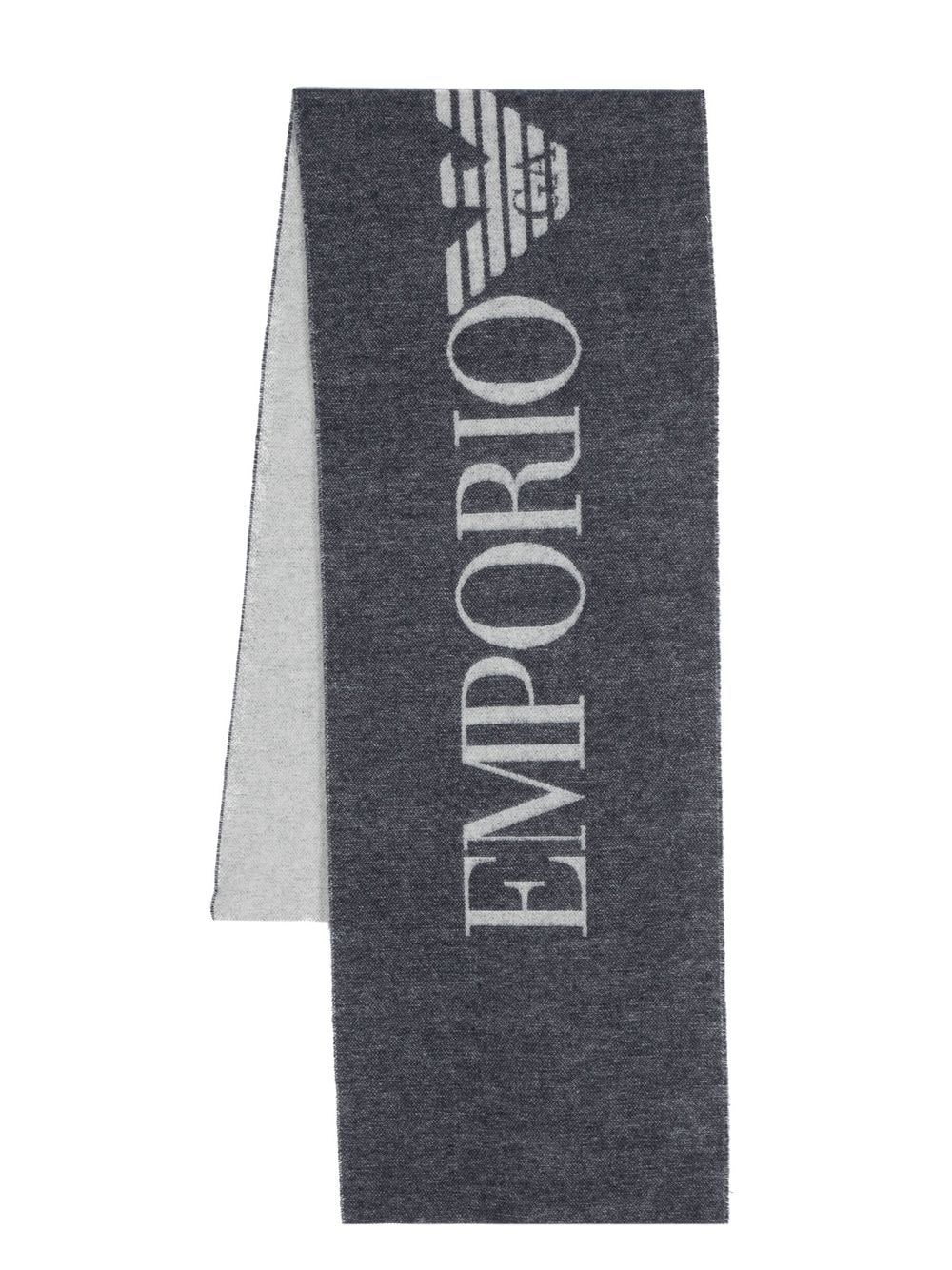 Sciarpa con Logo Emporio Armani / Grigio - Ideal Moda