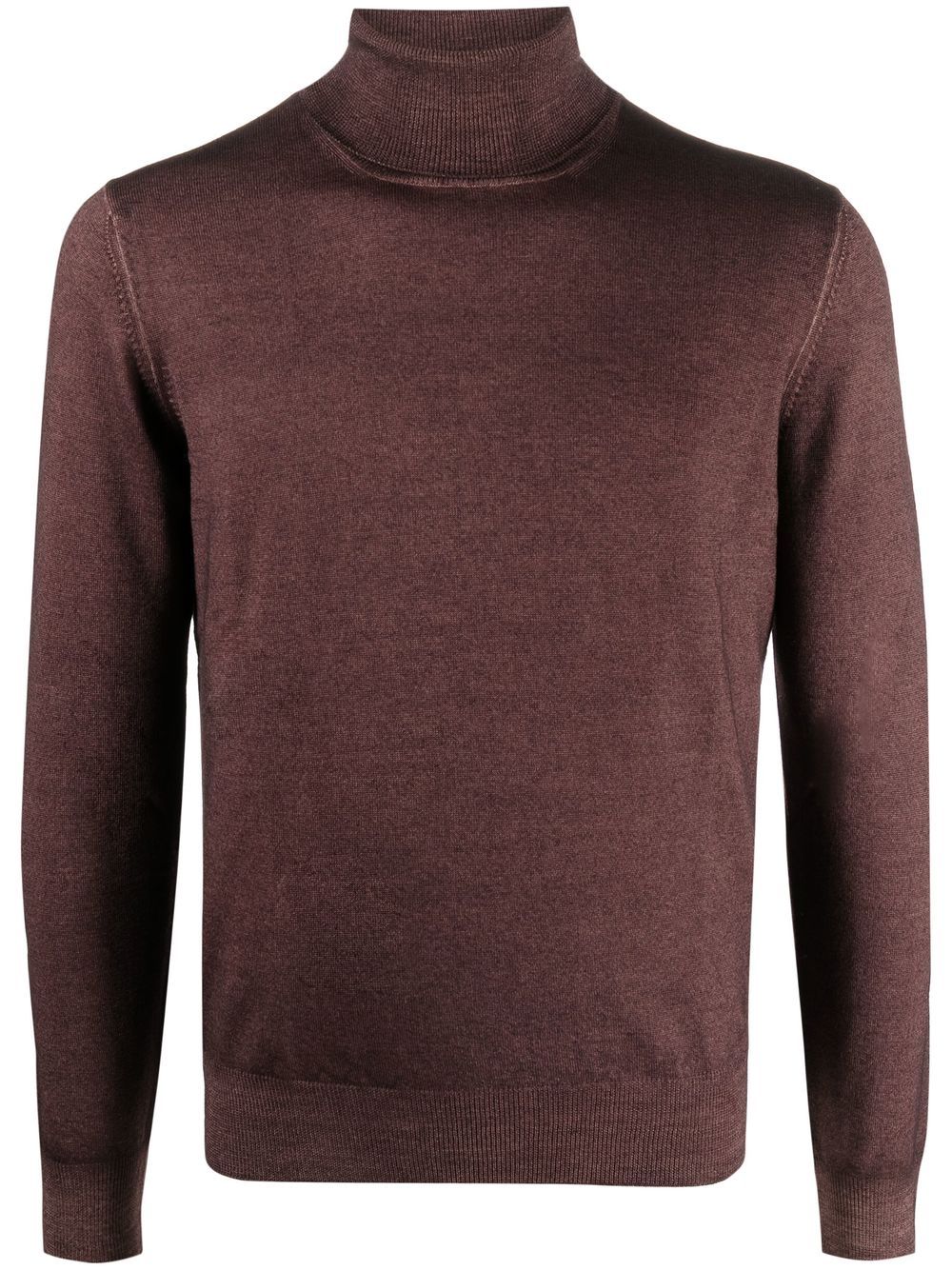 Maglia a Collo Alto in Lana Tagliatore / Marrone - Ideal Moda