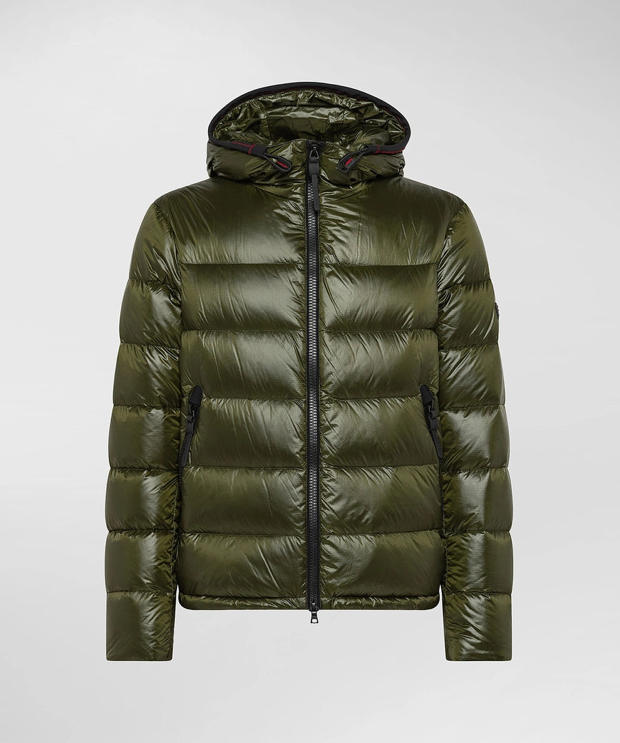 Piumino in Nylon con Cappuccio Peuterey / Verde - Ideal Moda