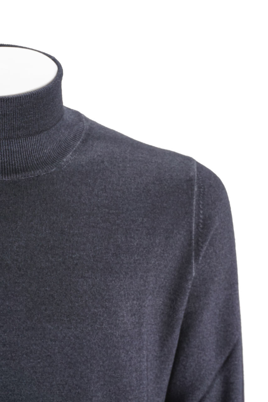 Maglia Tagliatore a collo alto / Blu - Ideal Moda