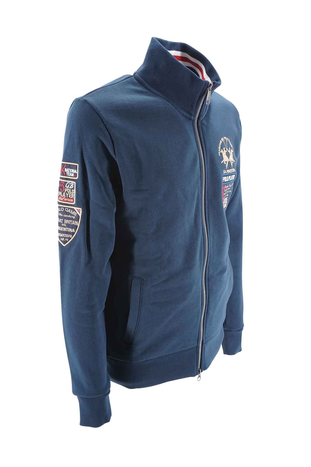 Felpa La Martina Fullzip / Blu - Ideal Moda