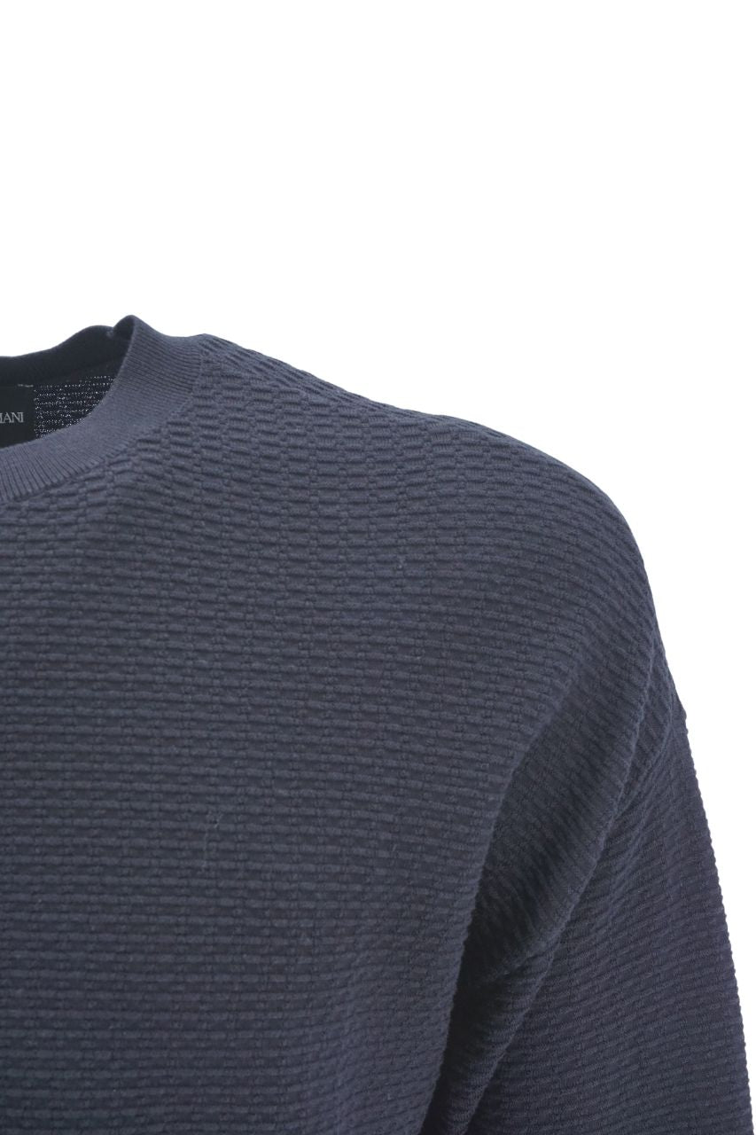 Maglia Emporio Armani con Tramatura / Blu - Ideal Moda