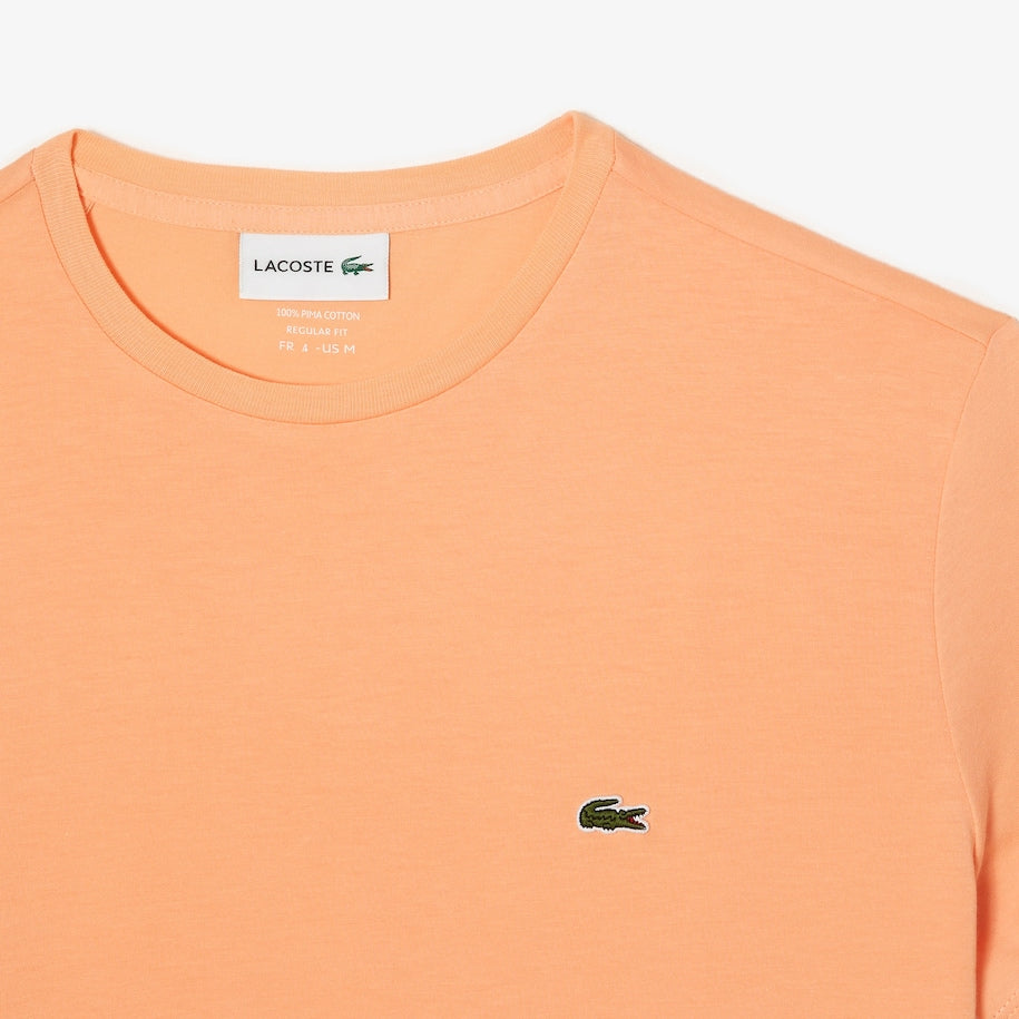 T-Shirt in Jersey di Cotone Pima Lacoste / Arancione - Ideal Moda