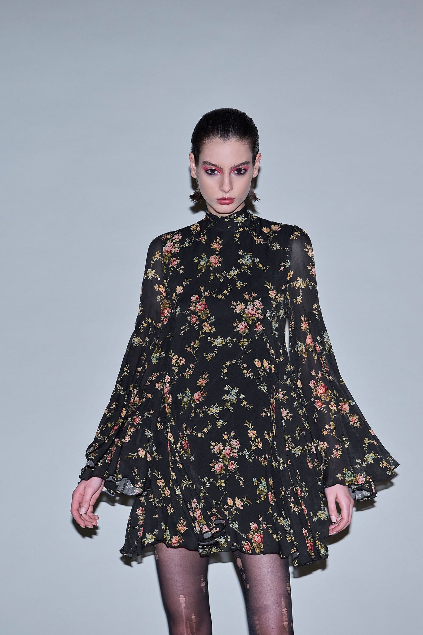 Abito Corto a Fantasia Aniye By / Nero - Ideal Moda