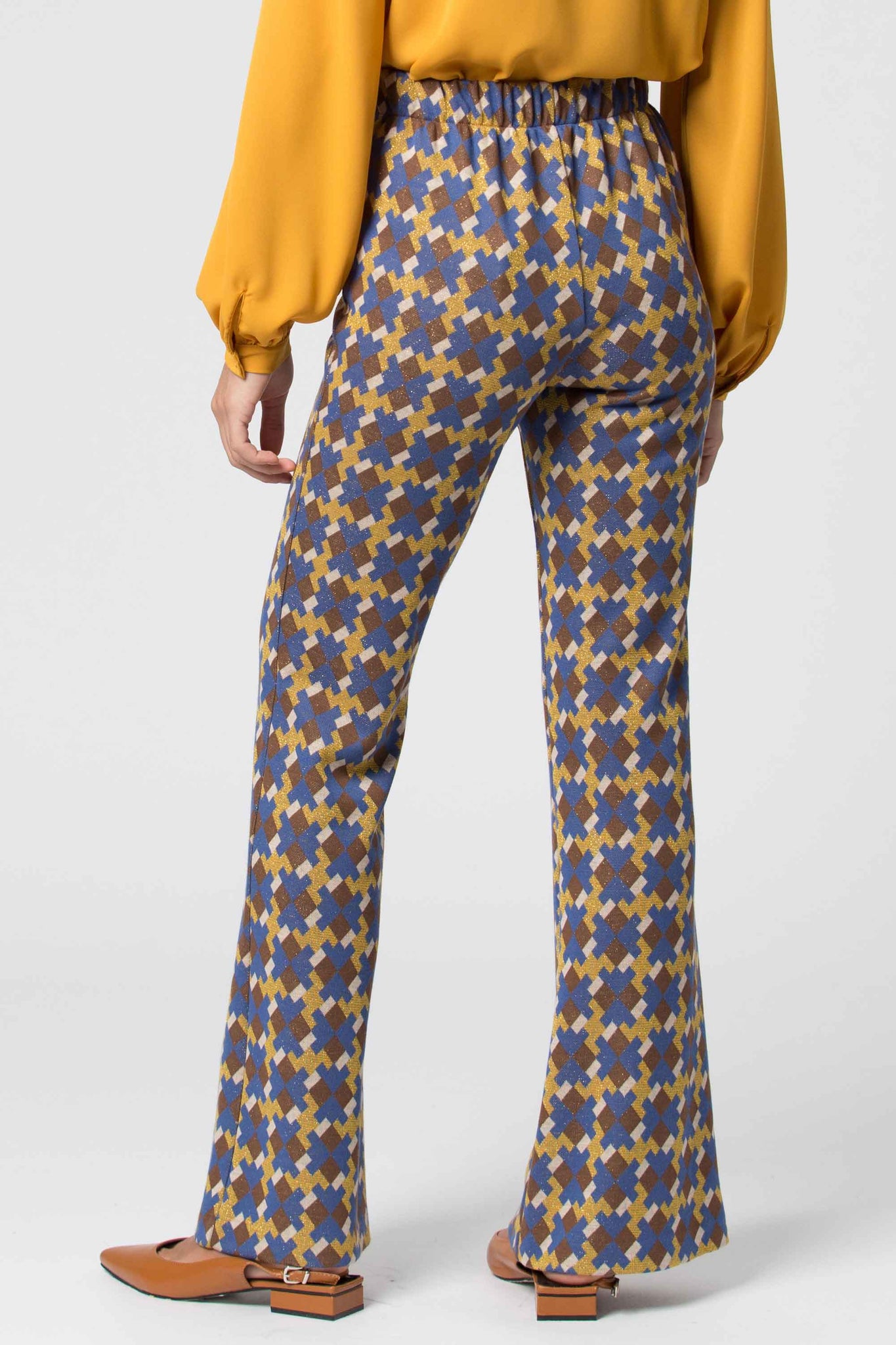 Pantalone a Fantasia con Coulisse Kocca / Beige - Ideal Moda