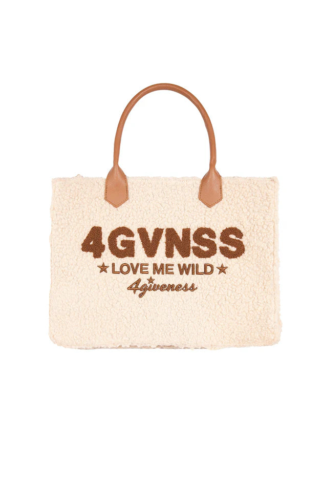 Borsa Teddy con Logo 4Giveness / Beige - Ideal Moda