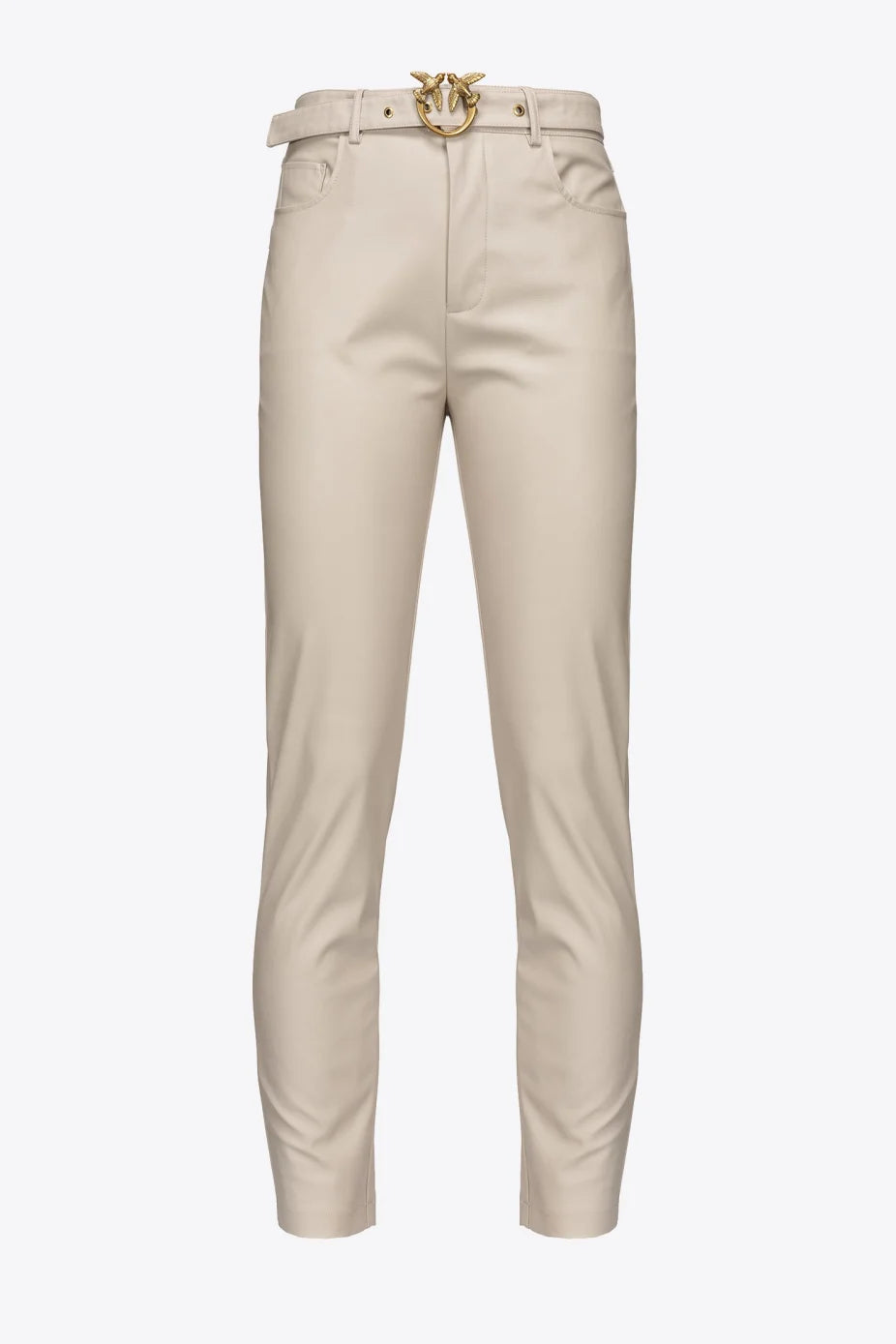 Pantalone Cinque Tasche Effetto Pelle Pinko / Grigio - Ideal Moda