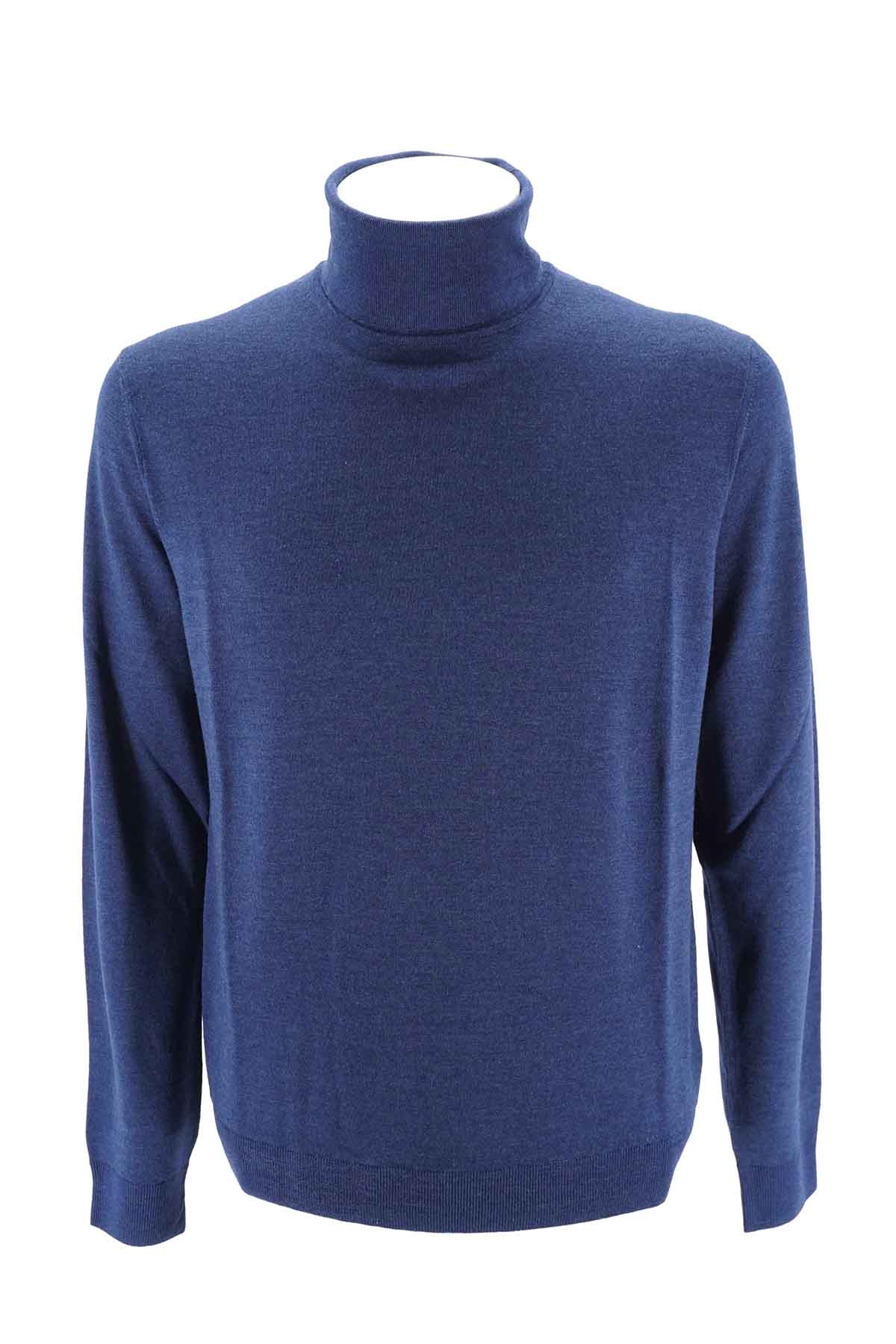 Maglia Heritage a Collo Alto / Blu - Ideal Moda