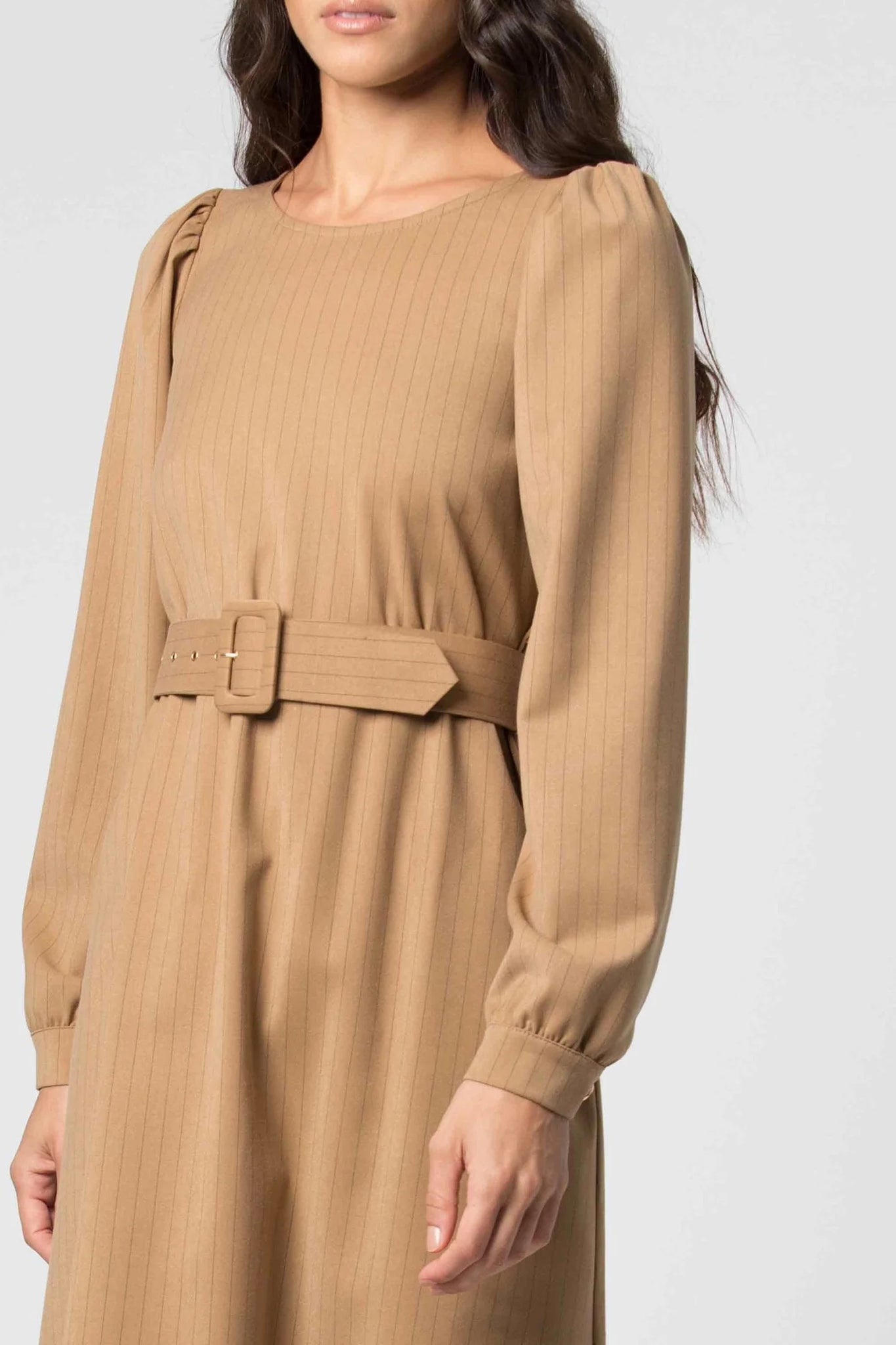 Abito Corto con Cintura Kocca / Beige - Ideal Moda
