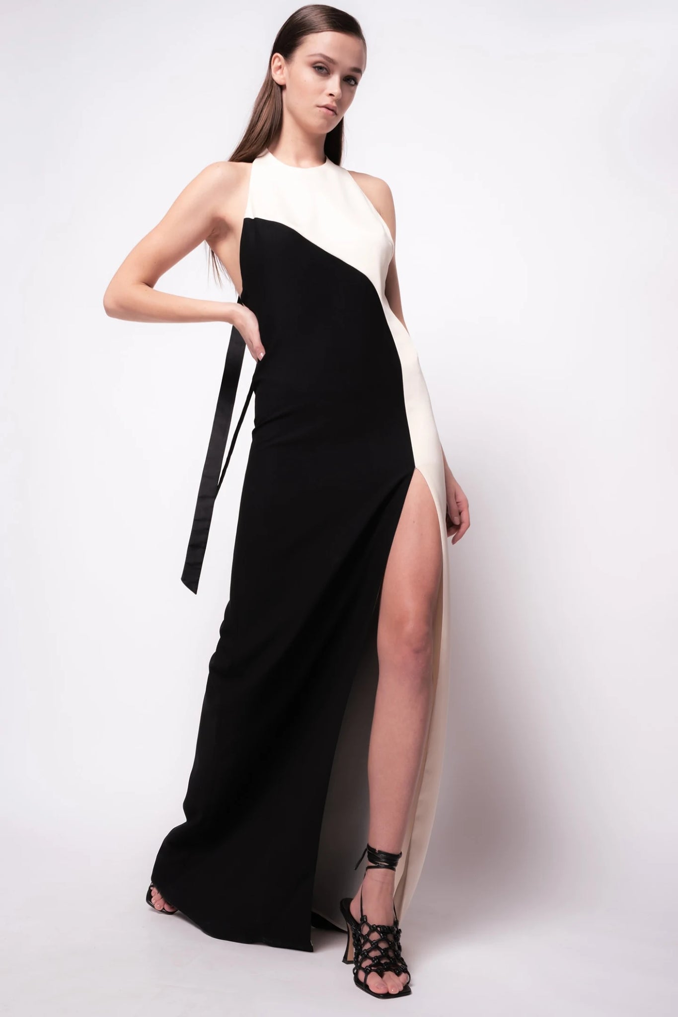 Abito Lungo Pinko Bicolore / Nero - Ideal Moda