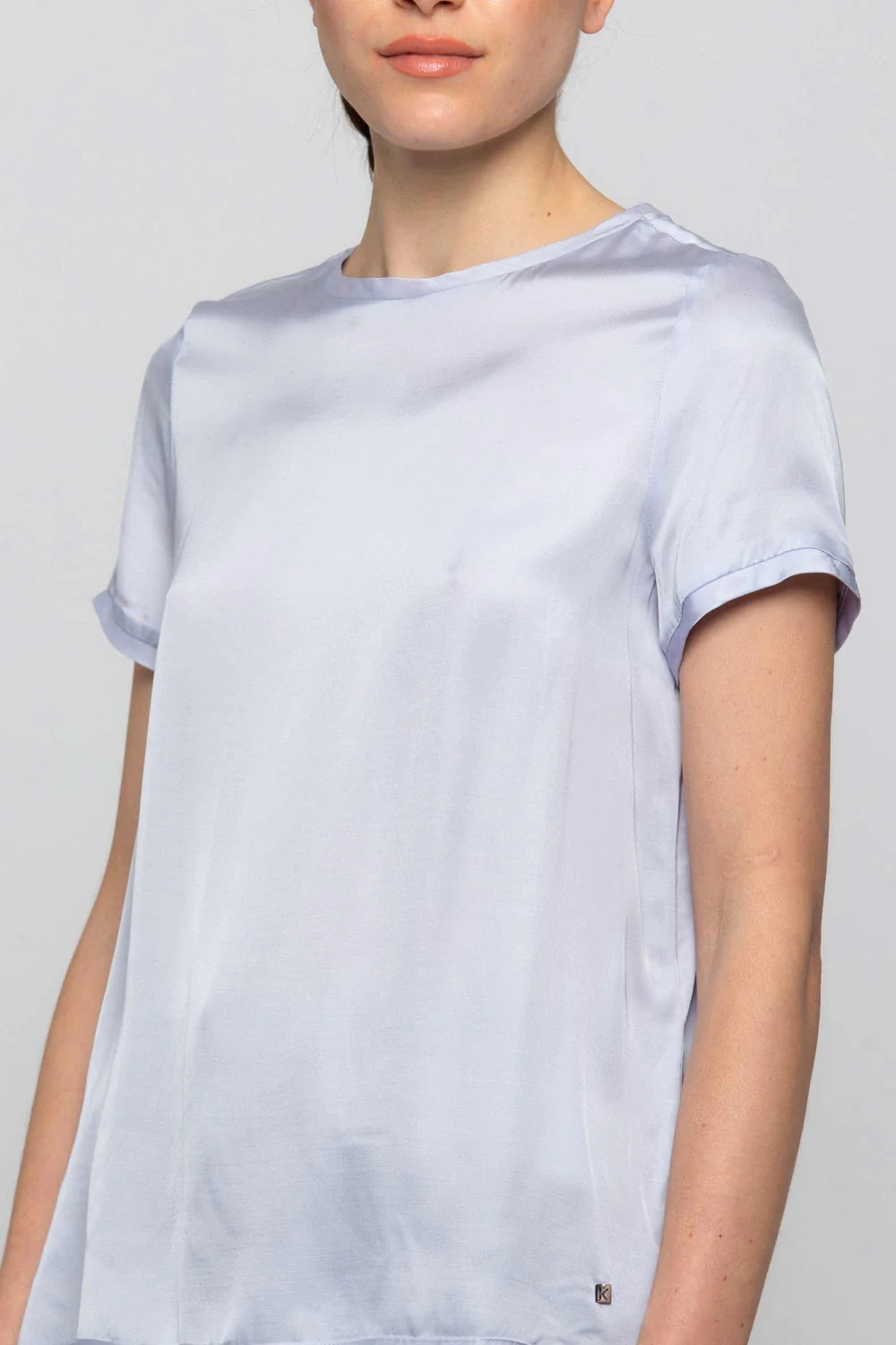 T-Shirt in Viscosa Kocca / Celeste - Ideal Moda