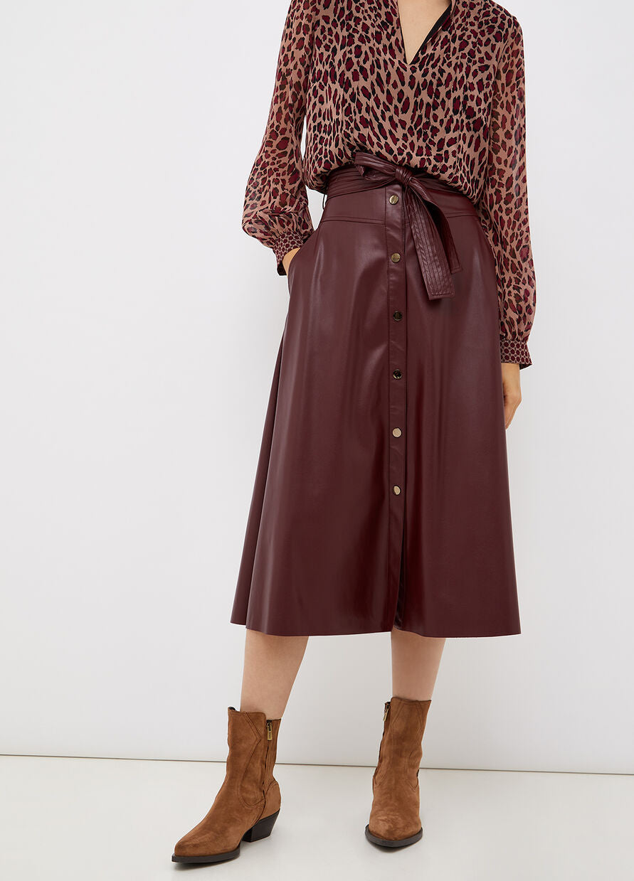 Gonna Liu Jo con Cintura / Bordeaux - Ideal Moda