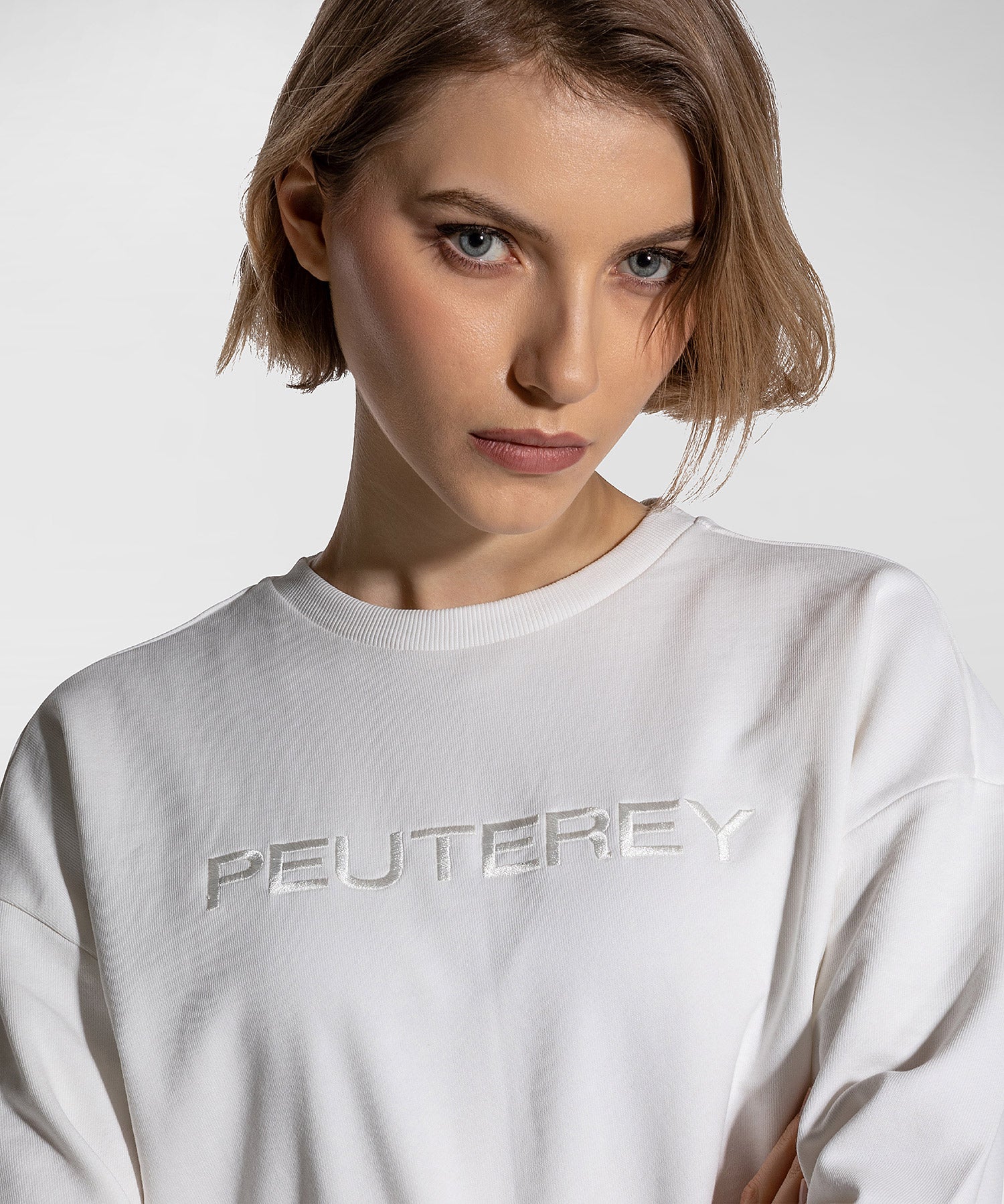 Felpa da Donna con Lettering sul Davanti / Bianco - Ideal Moda