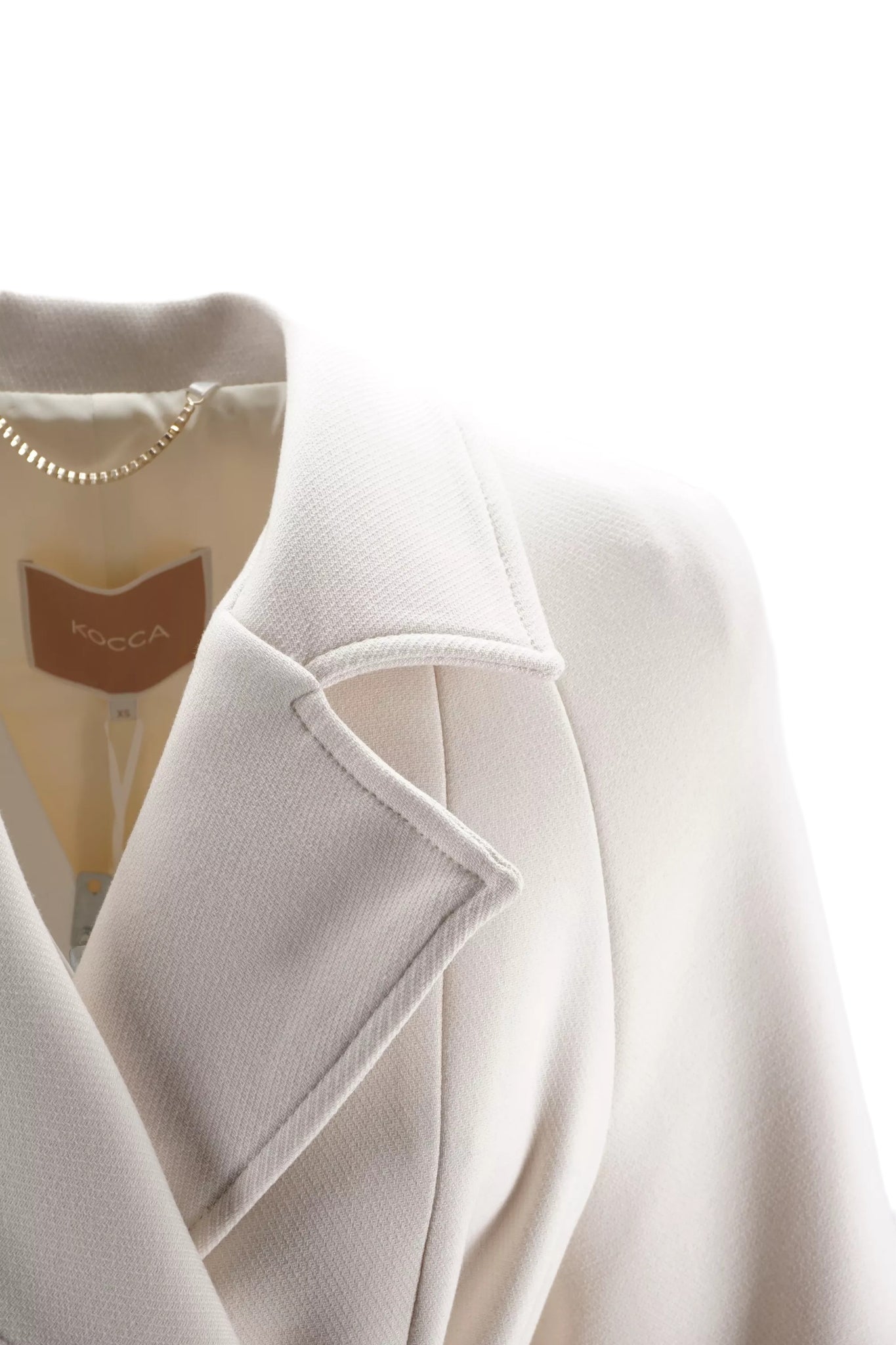 Cappotto Lungo con Cintura Kocca / Bianco - Ideal Moda