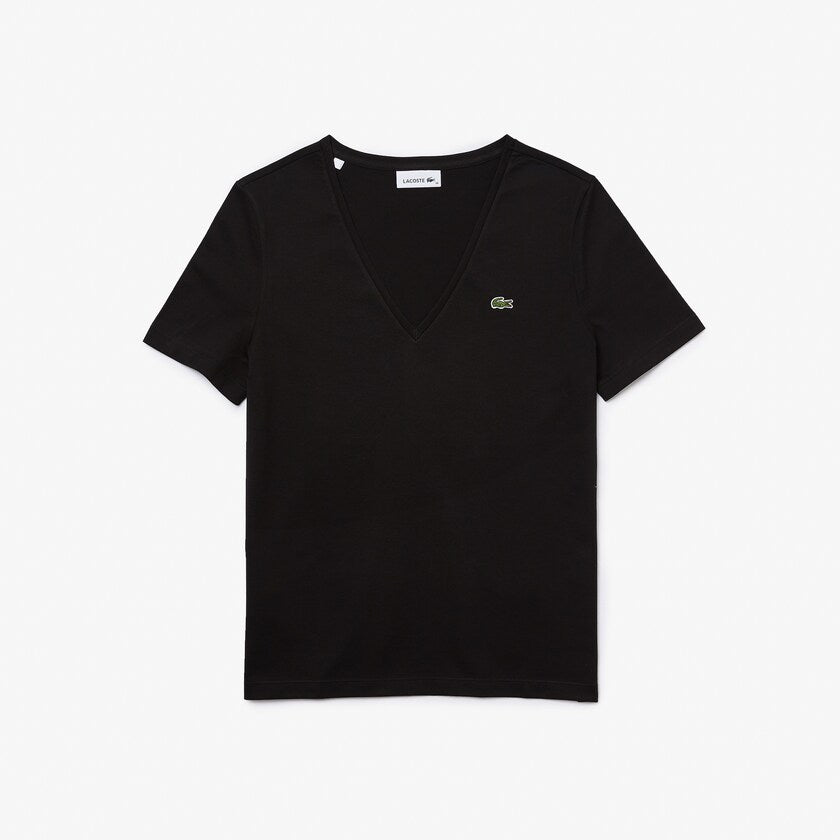 T-Shirt Lacoste donna in cotone / Nero - Ideal Moda