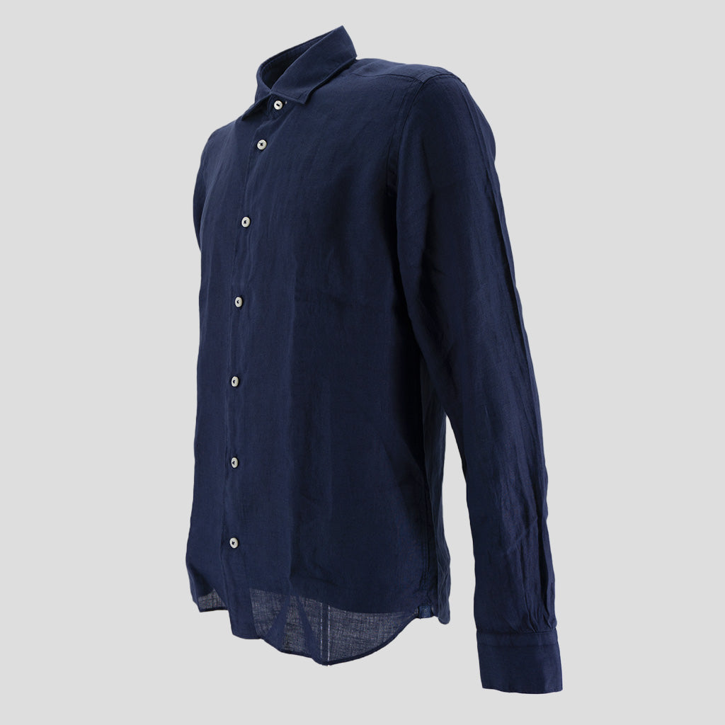Camicia in Puro Lino / Blu - Ideal Moda