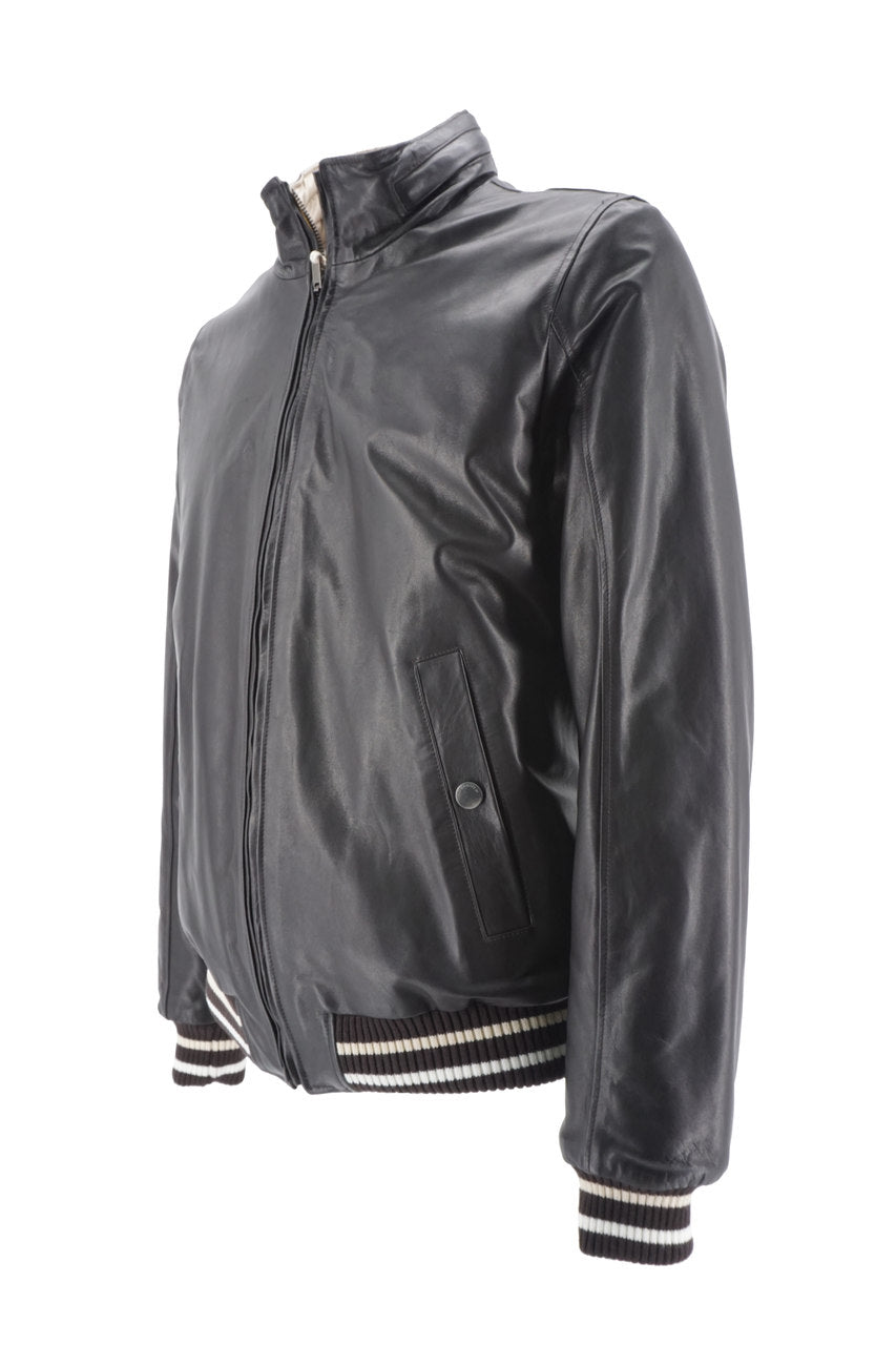 Giubbino in pelle reversibile / Marrone - Ideal Moda