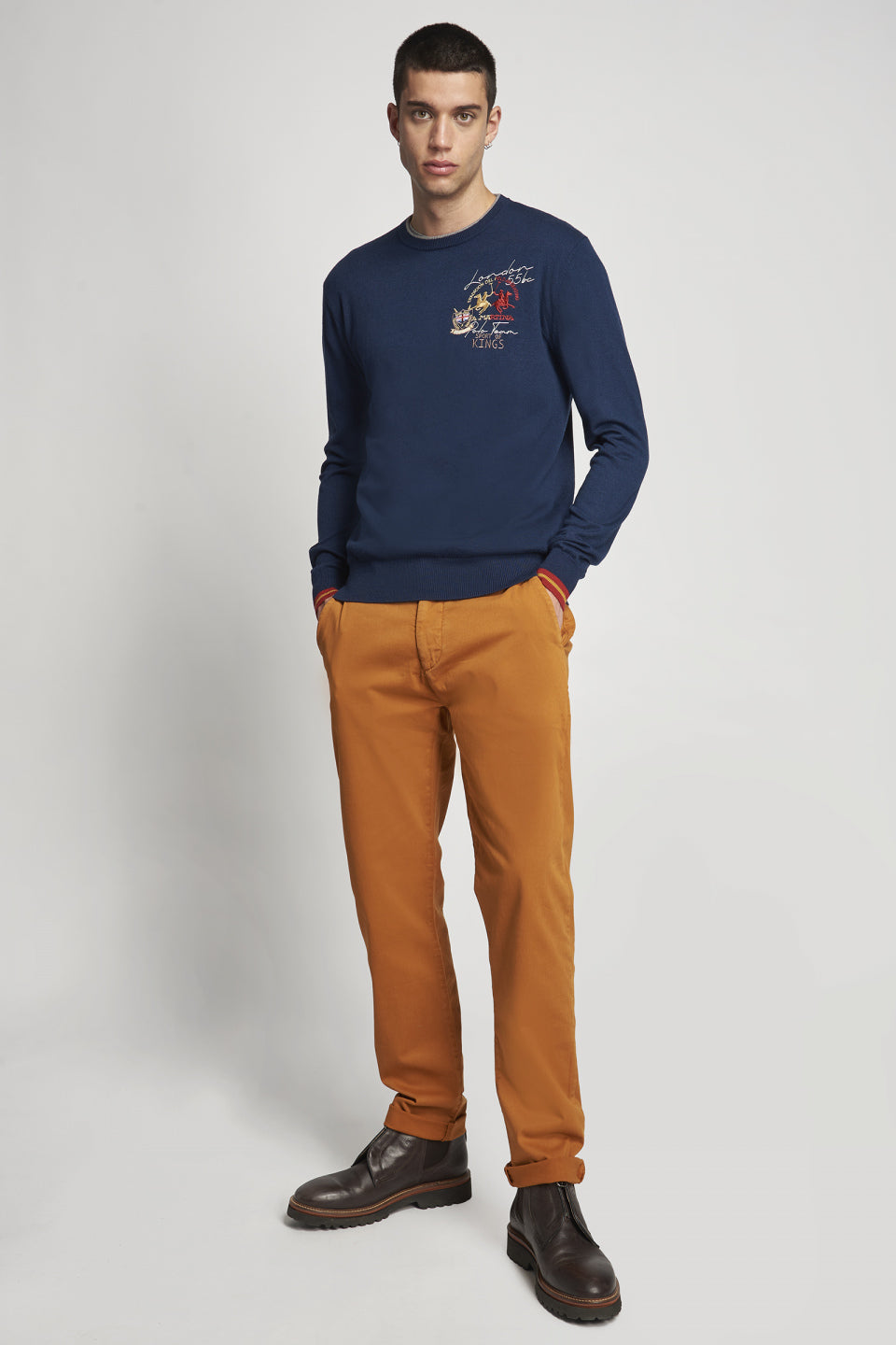 Maglia La Martina con logo / Blu - Ideal Moda