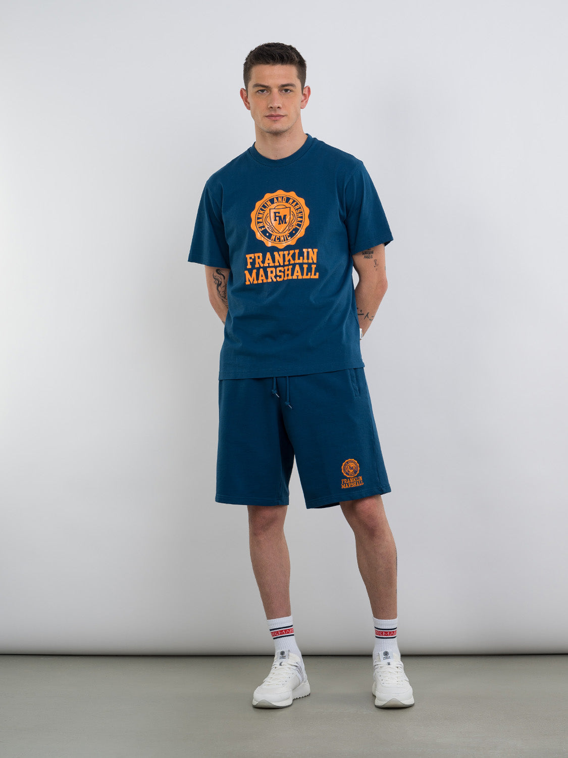 T-Shirt Franklin & Marshall con Logo / Blu - Ideal Moda
