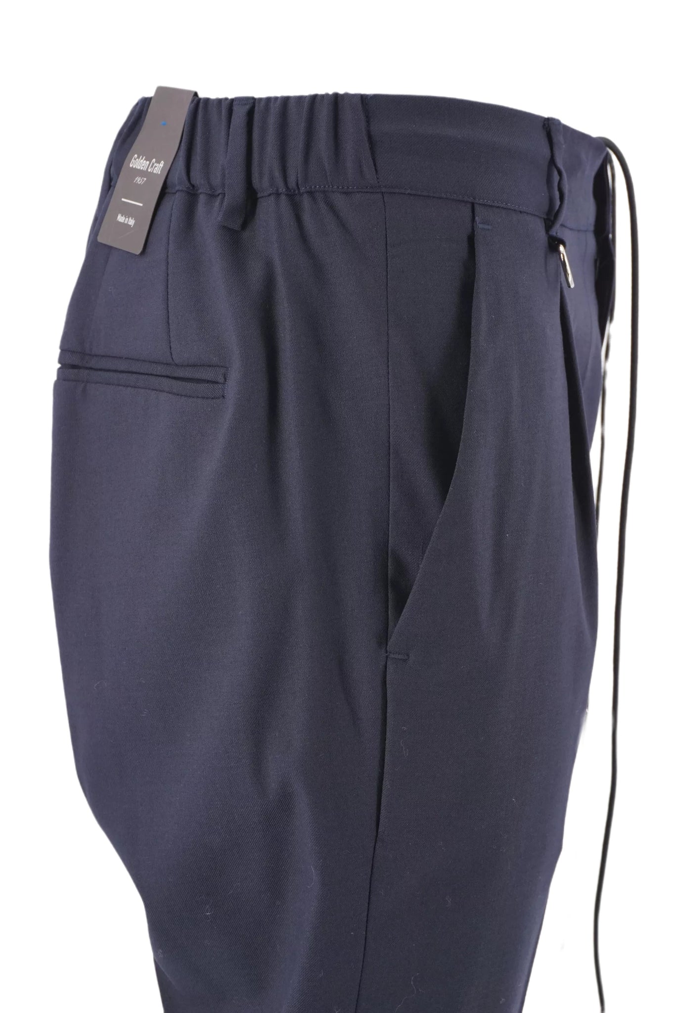 Pantalone Effetto Lana con Coulisse Golden Craft / Blu - Ideal Moda