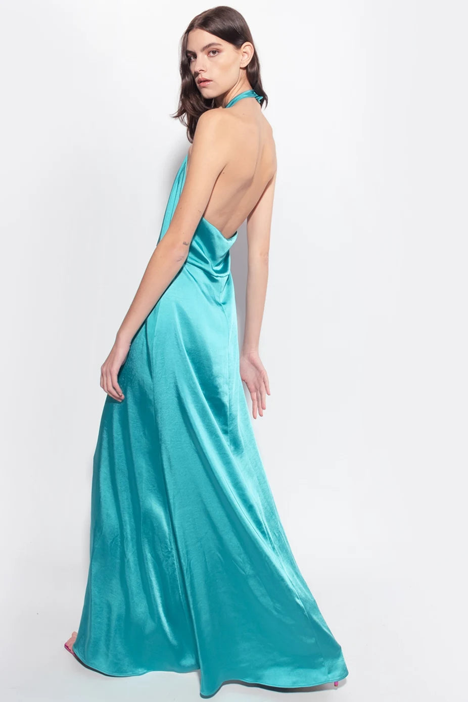 Abito Lungo in Raso Pinko  / Verde - Ideal Moda