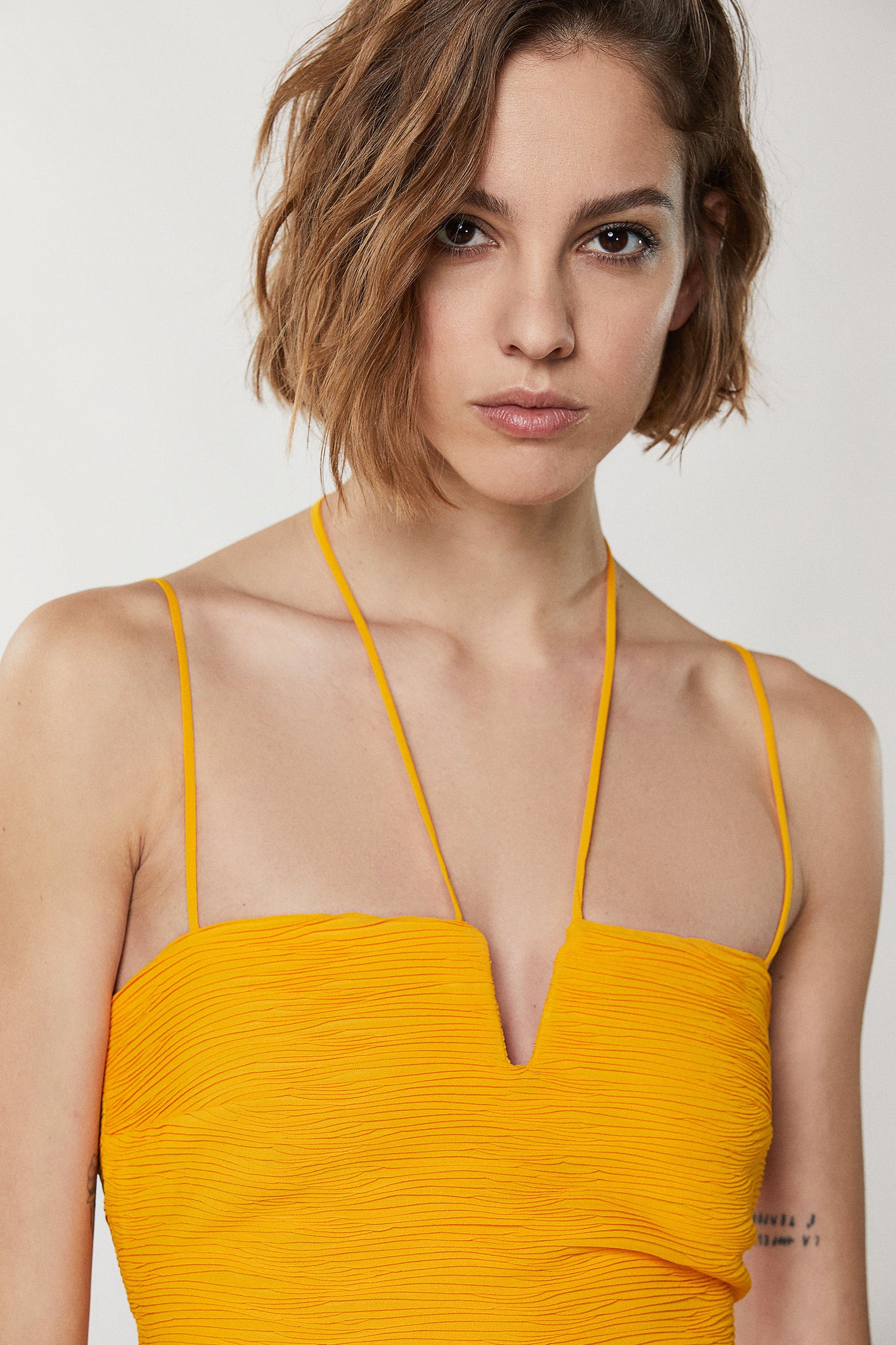 Abito Mini in Georgette Patrizia Pepe / Giallo - Ideal Moda