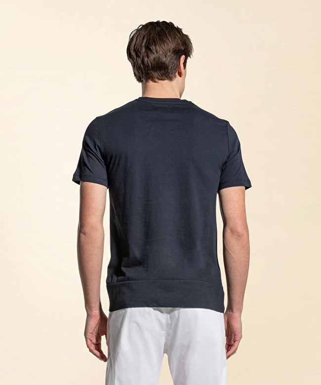 Stretch cotton T-shirt / Blu - Ideal Moda