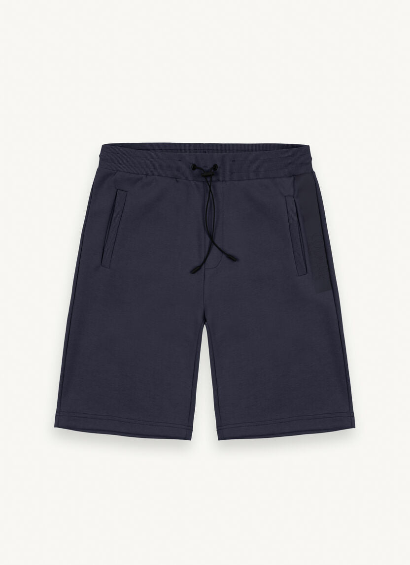 Bermuda in Felpa con Scritta Transfer / Blu - Ideal Moda