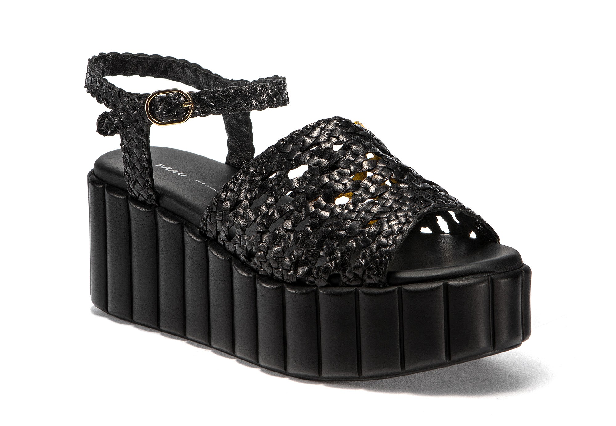 Sandalo in tessuto intrecciato / Nero - Ideal Moda