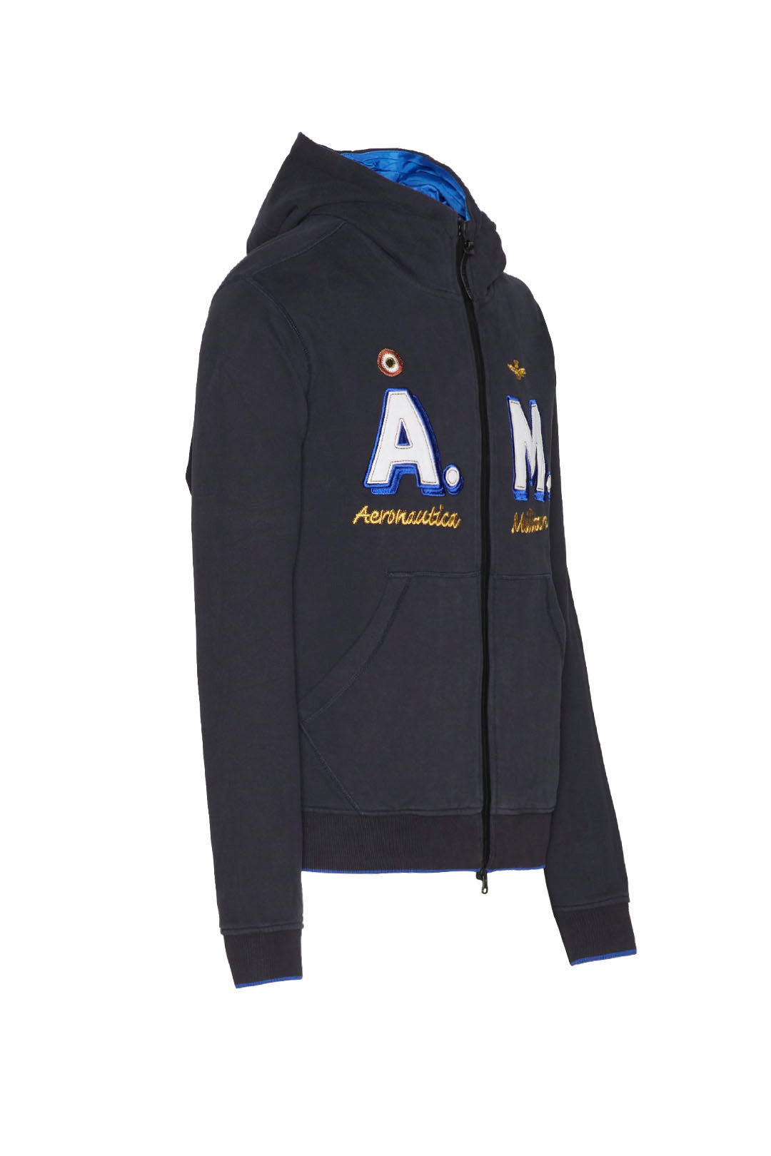 Felpa Aeronautica Militare con Cappuccio / Blu - Ideal Moda