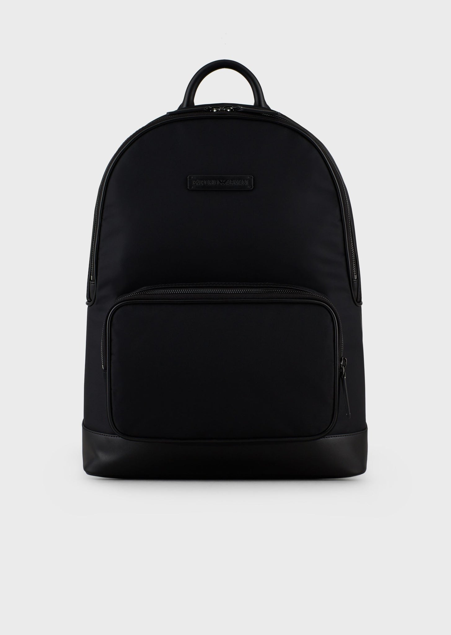 Zaino in nylon imbottito con patch logo / Nero - Ideal Moda