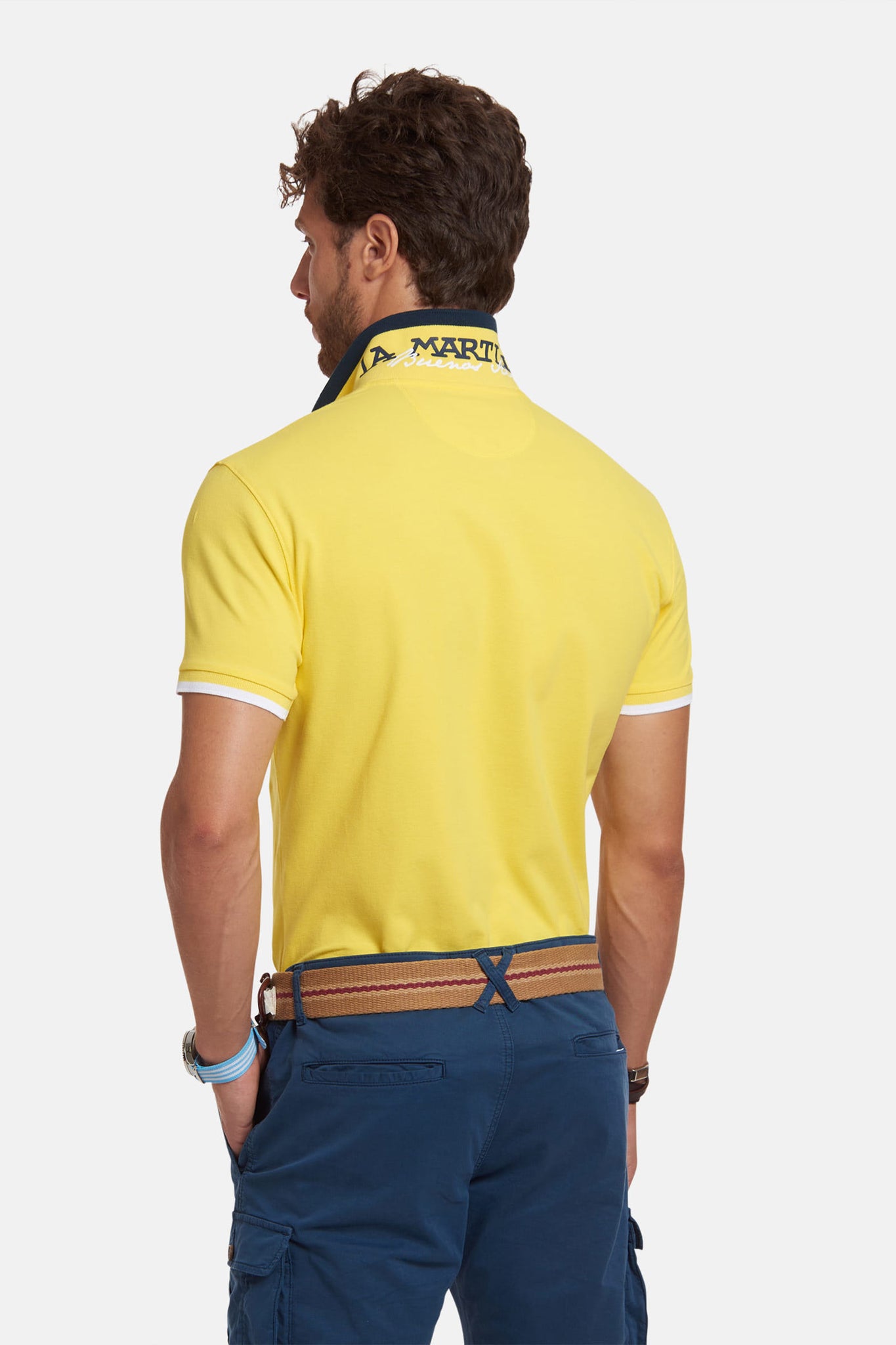 Polo in Piquet Elasticizzato / Giallo - Ideal Moda