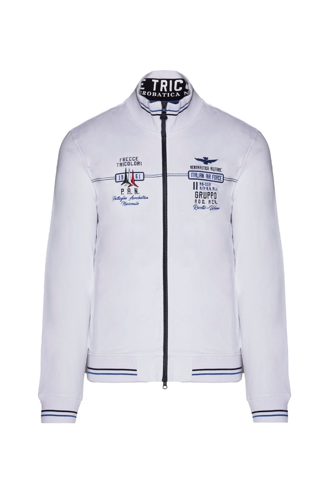 Felpa Aeronautica Militare con Ricami / Bianco - Ideal Moda
