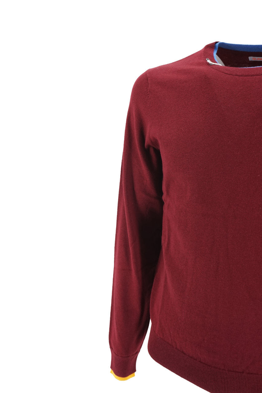Maglia Sun 68 Girocollo / Bordeaux - Ideal Moda