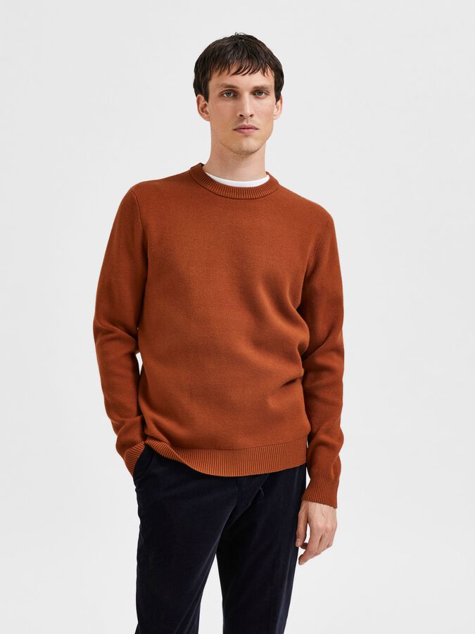 Maglia a Girocollo Selected / Arancione - Ideal Moda