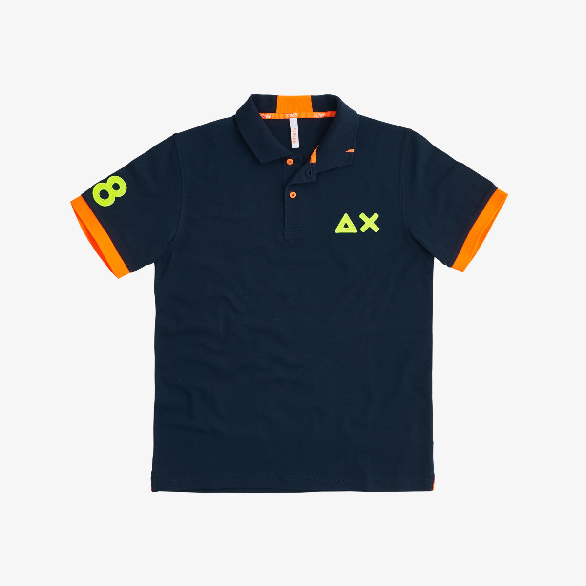 Polo Logo Fluo / Blu - Ideal Moda