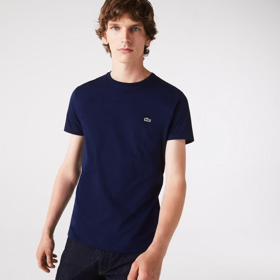 T-Shirt in Jersey di Cotone Pima Lacoste / Blu - Ideal Moda
