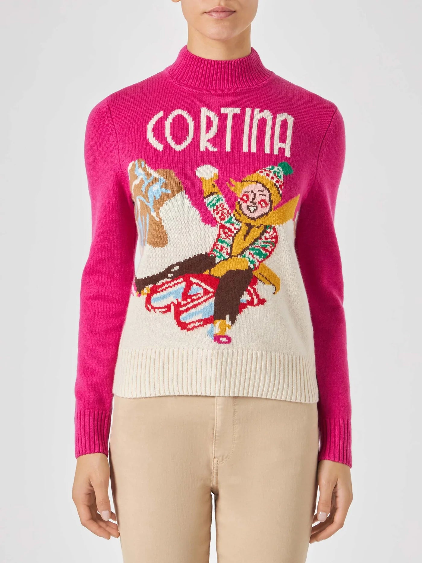 Maglia con Ricamo Cortina Mc2 Saint Barth / Fucsia - Ideal Moda