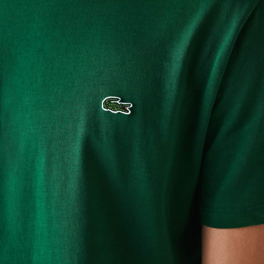 T-Shirt in Jersey di Cotone Pima Lacoste / Verde - Ideal Moda